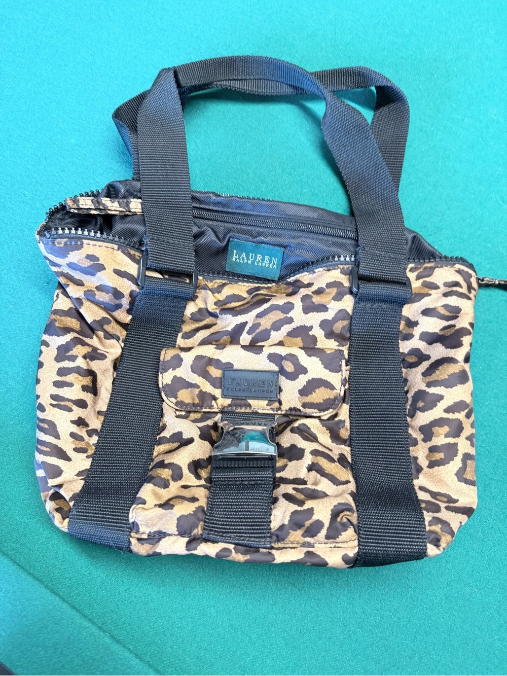 Lauren Ralph Lauren Leopard-Print Shoulder Tote in Brown and Black